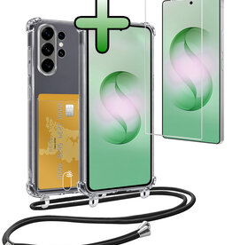 BASEY. BASEY. Samsung Galaxy S26 Ultra Hoesje Pashouder met Koord Met Screenprotector