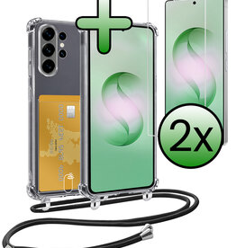 BASEY. BASEY. Samsung Galaxy S26 Ultra Hoesje Pashouder met Koord Met 2x Screenprotector