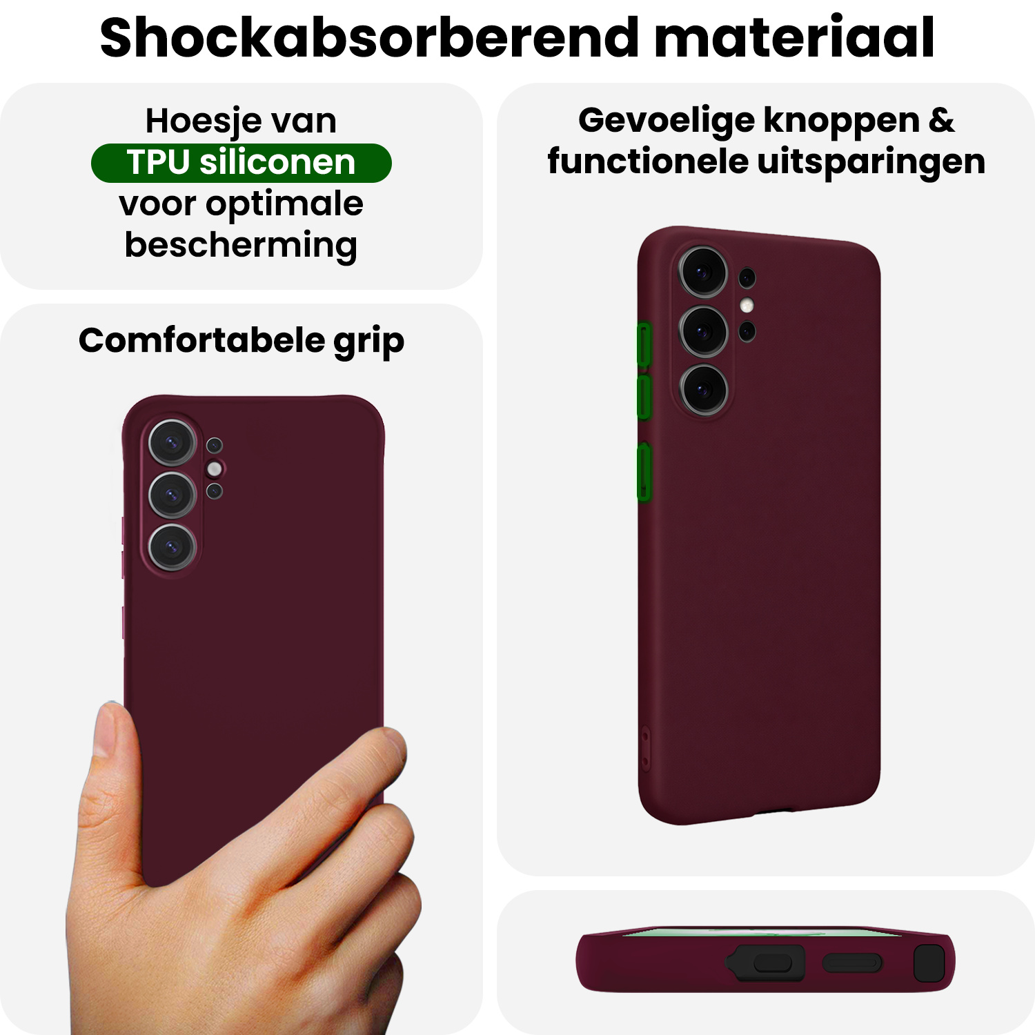 BASEY. BASEY. Samsung Galaxy S26 Ultra Hoesje Siliconen - Aubergine - 2 PACK
