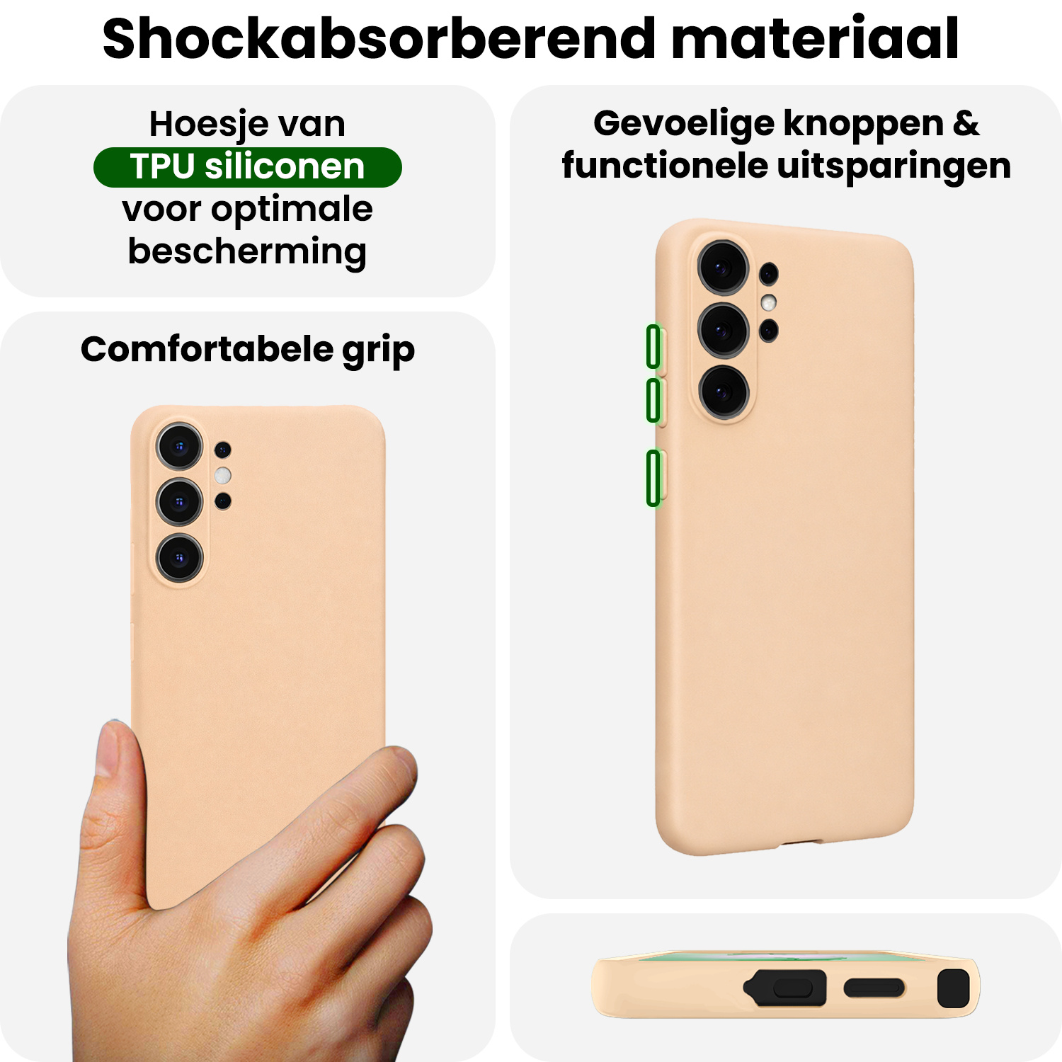 BASEY. BASEY. Samsung Galaxy S26 Ultra Hoesje Siliconen - Zand - 2 PACK