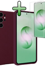 BASEY. BASEY. Samsung Galaxy S26 Ultra Hoesje Siliconen Met Screenprotector - Aubergine