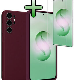 BASEY. BASEY. Samsung Galaxy S26 Ultra Hoesje Siliconen Met Screenprotector - Aubergine