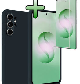 BASEY. BASEY. Samsung Galaxy S26 Ultra Hoesje Siliconen Met Screenprotector - Donkerblauw