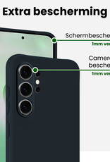 BASEY. BASEY. Samsung Galaxy S26 Ultra Hoesje Siliconen Met Screenprotector - Donkerblauw