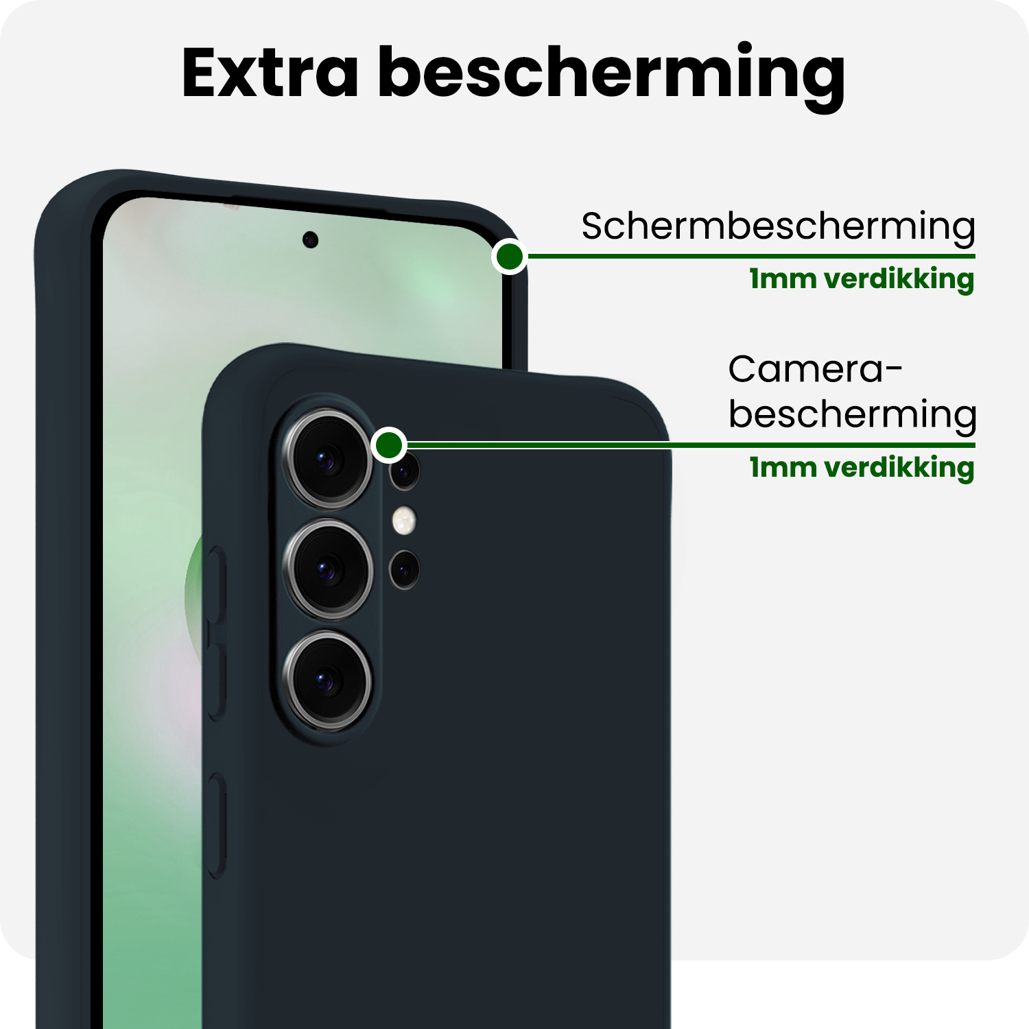 BASEY. BASEY. Samsung Galaxy S26 Ultra Hoesje Siliconen Met Screenprotector - Donkerblauw