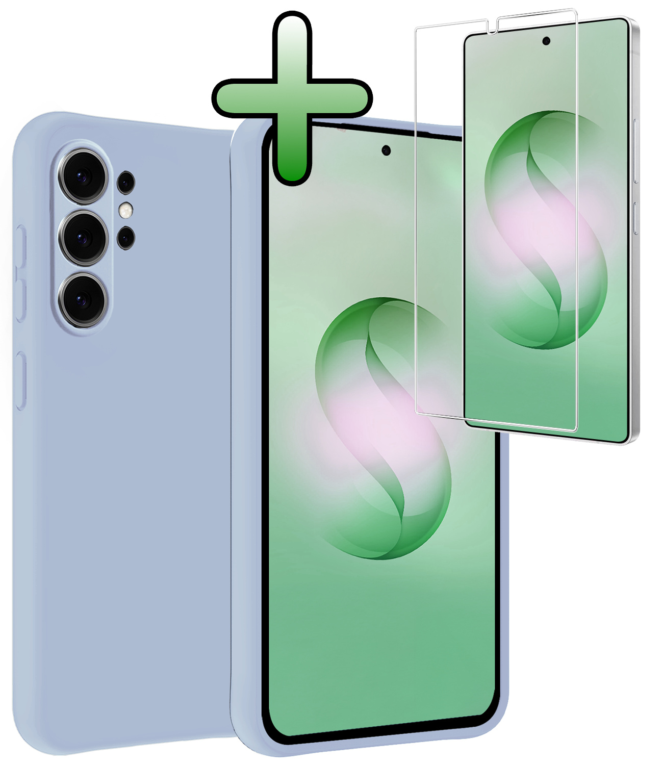 BASEY. BASEY. Samsung Galaxy S26 Ultra Hoesje Siliconen Met Screenprotector - Lichtblauw