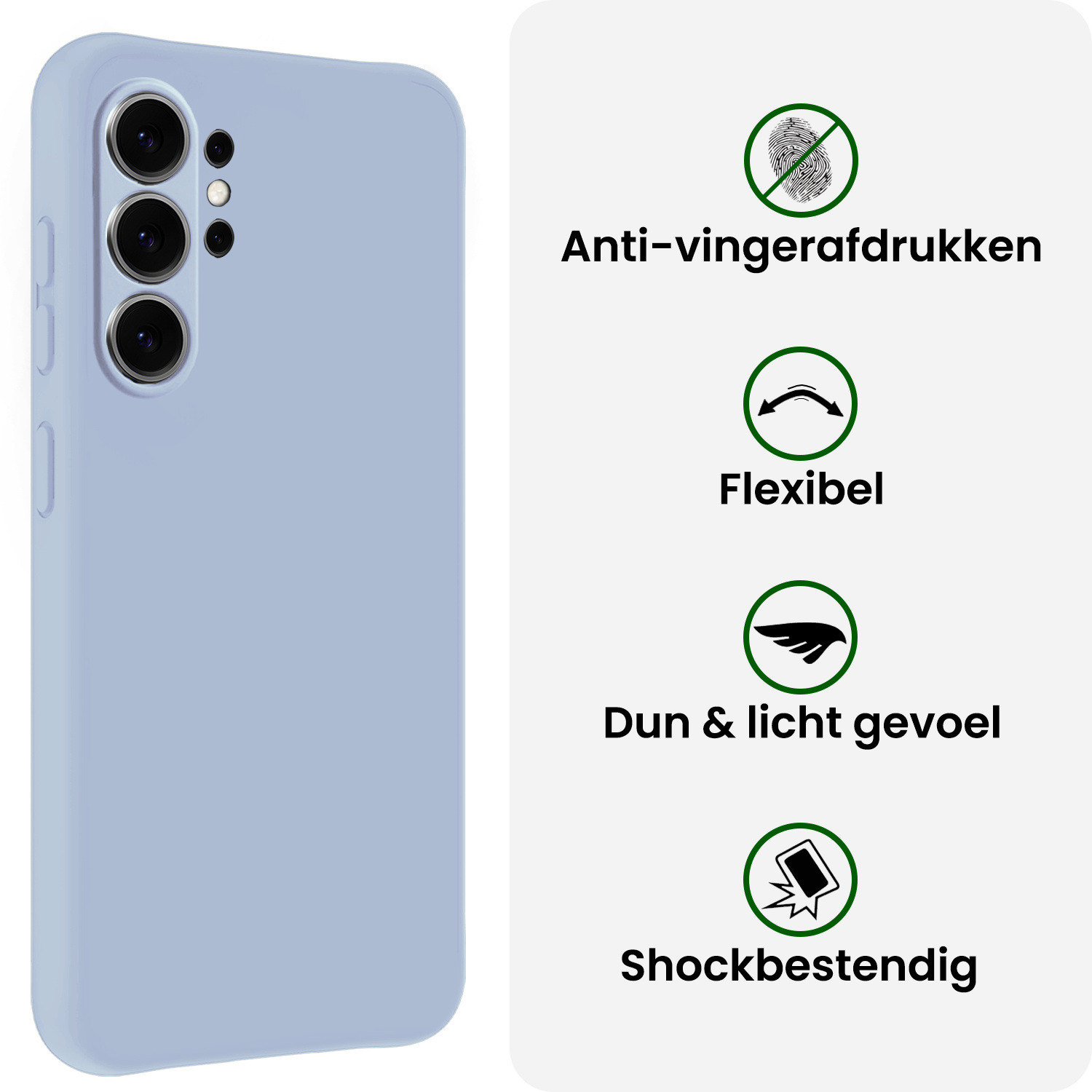 BASEY. BASEY. Samsung Galaxy S26 Ultra Hoesje Siliconen Met Screenprotector - Lichtblauw