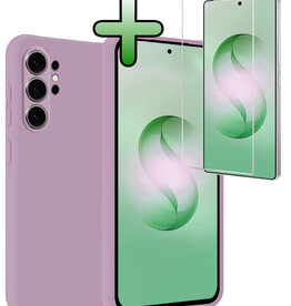 BASEY. BASEY. Samsung Galaxy S26 Ultra Hoesje Siliconen Met Screenprotector - Lila