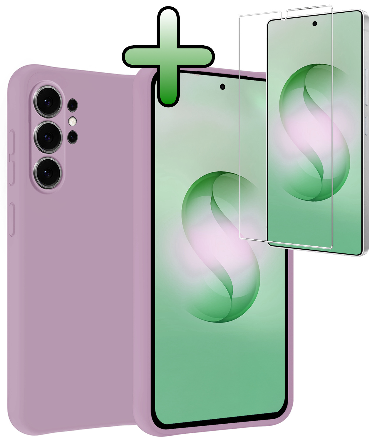 BASEY. BASEY. Samsung Galaxy S26 Ultra Hoesje Siliconen Met Screenprotector - Lila