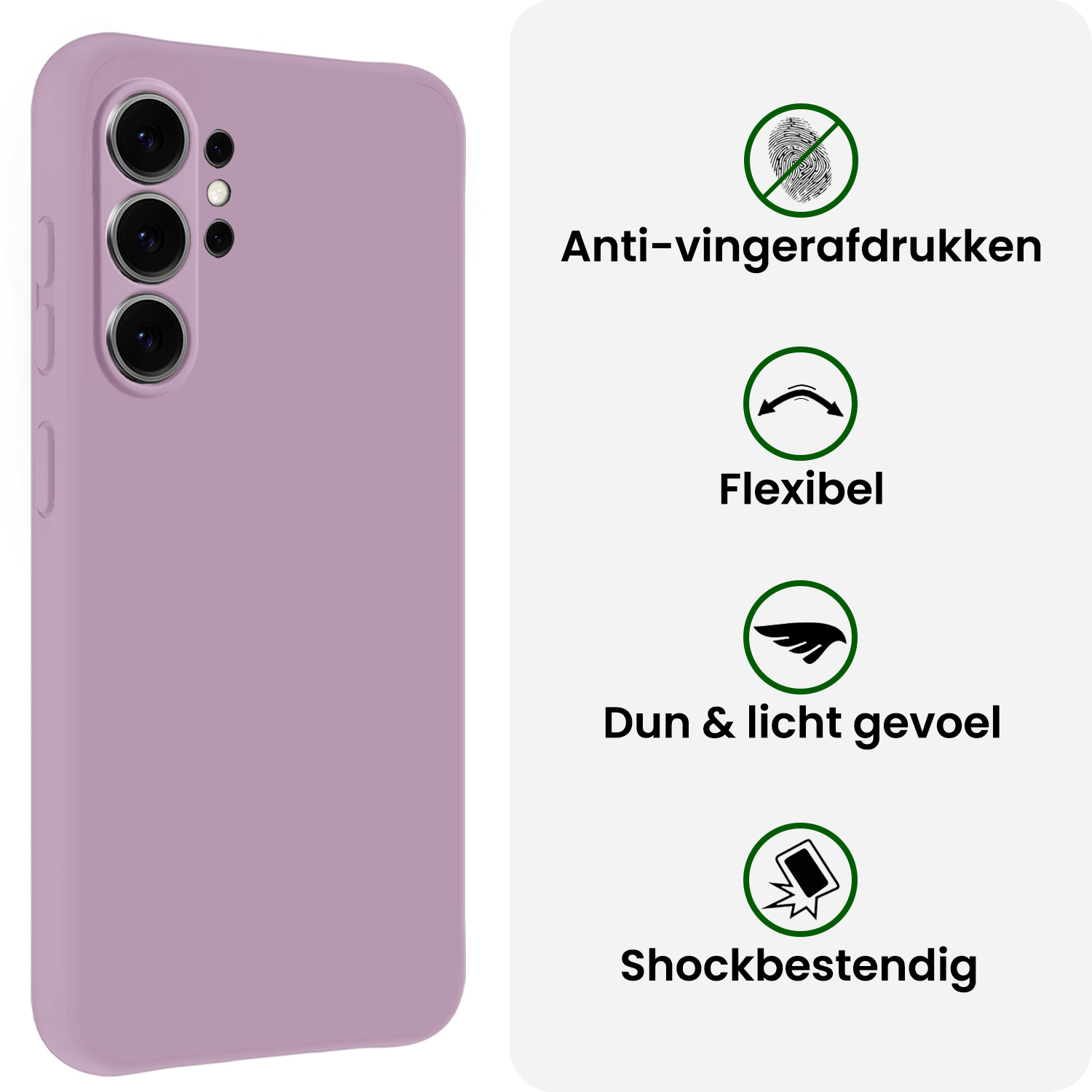 BASEY. BASEY. Samsung Galaxy S26 Ultra Hoesje Siliconen Met Screenprotector - Lila