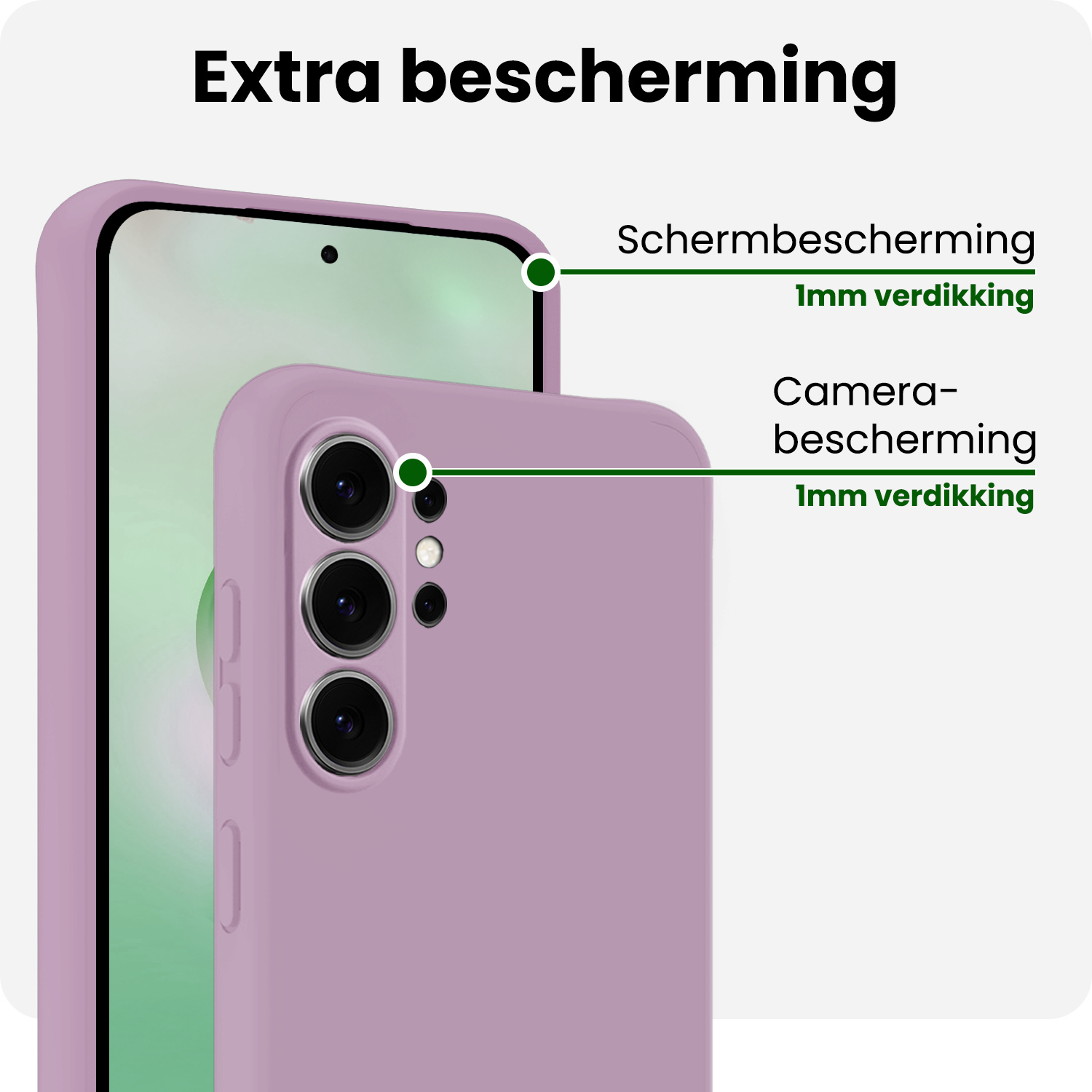 BASEY. BASEY. Samsung Galaxy S26 Ultra Hoesje Siliconen Met Screenprotector - Lila