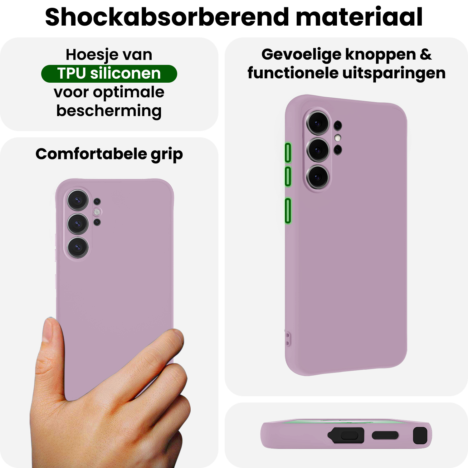 BASEY. BASEY. Samsung Galaxy S26 Ultra Hoesje Siliconen Met Screenprotector - Lila