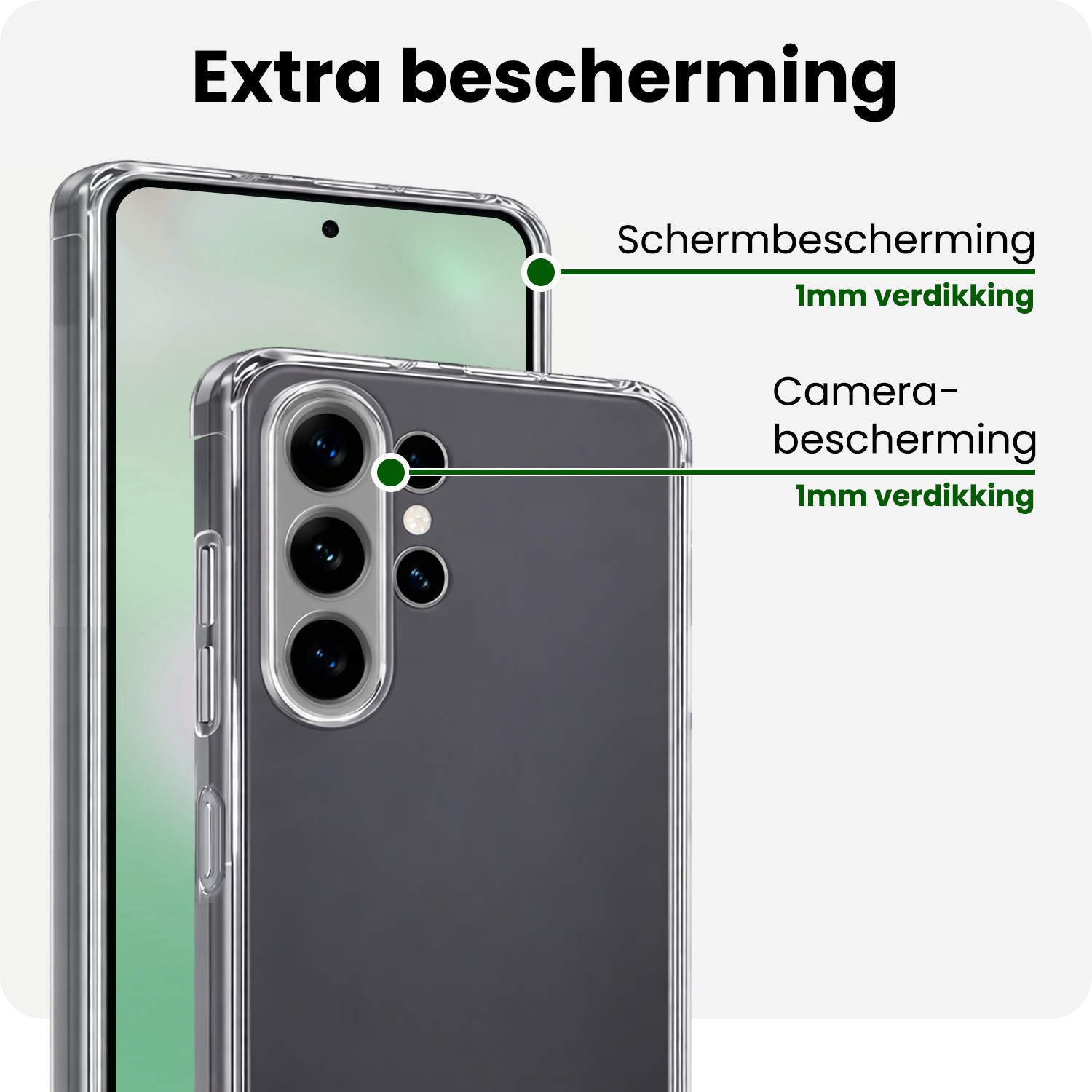 BASEY. BASEY. Samsung Galaxy S26 Ultra Hoesje Siliconen Met Screenprotector - Transparant