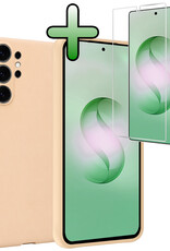 BASEY. BASEY. Samsung Galaxy S26 Ultra Hoesje Siliconen Met Screenprotector - Zand