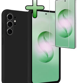 BASEY. BASEY. Samsung Galaxy S26 Ultra Hoesje Siliconen Met Screenprotector - Zwart