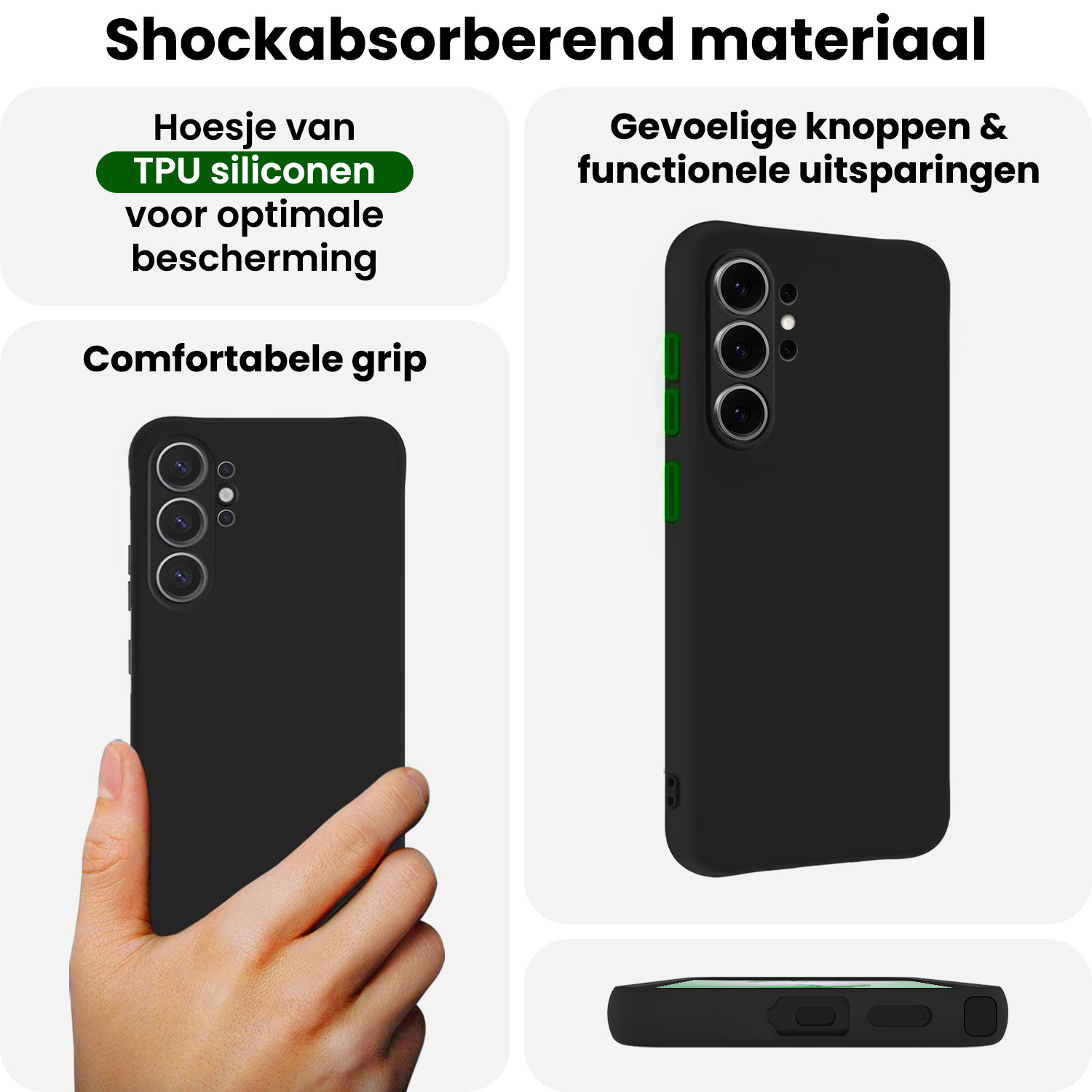 BASEY. BASEY. Samsung Galaxy S26 Ultra Hoesje Siliconen Met Screenprotector - Zwart