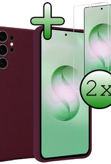 BASEY. BASEY. Samsung Galaxy S26 Ultra Hoesje Siliconen Met 2x Screenprotector - Aubergine