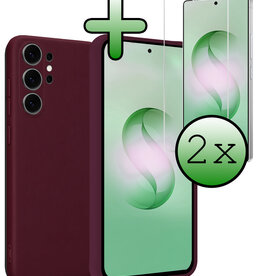 BASEY. BASEY. Samsung Galaxy S26 Ultra Hoesje Siliconen Met 2x Screenprotector - Aubergine