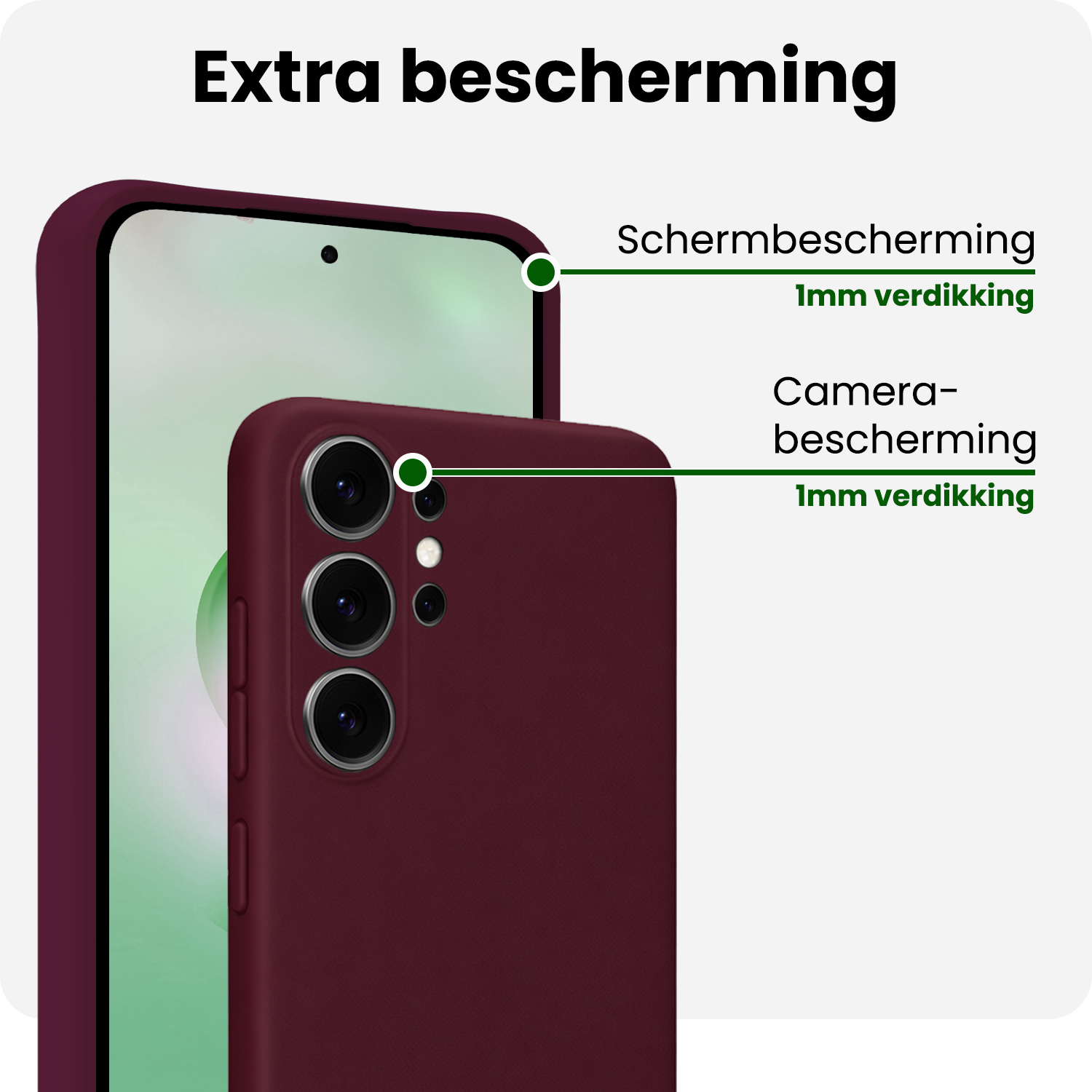 BASEY. BASEY. Samsung Galaxy S26 Ultra Hoesje Siliconen Met 2x Screenprotector - Aubergine