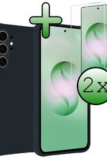 BASEY. BASEY. Samsung Galaxy S26 Ultra Hoesje Siliconen Met 2x Screenprotector - Donkerblauw