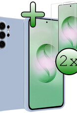 BASEY. BASEY. Samsung Galaxy S26 Ultra Hoesje Siliconen Met 2x Screenprotector - Lichtblauw