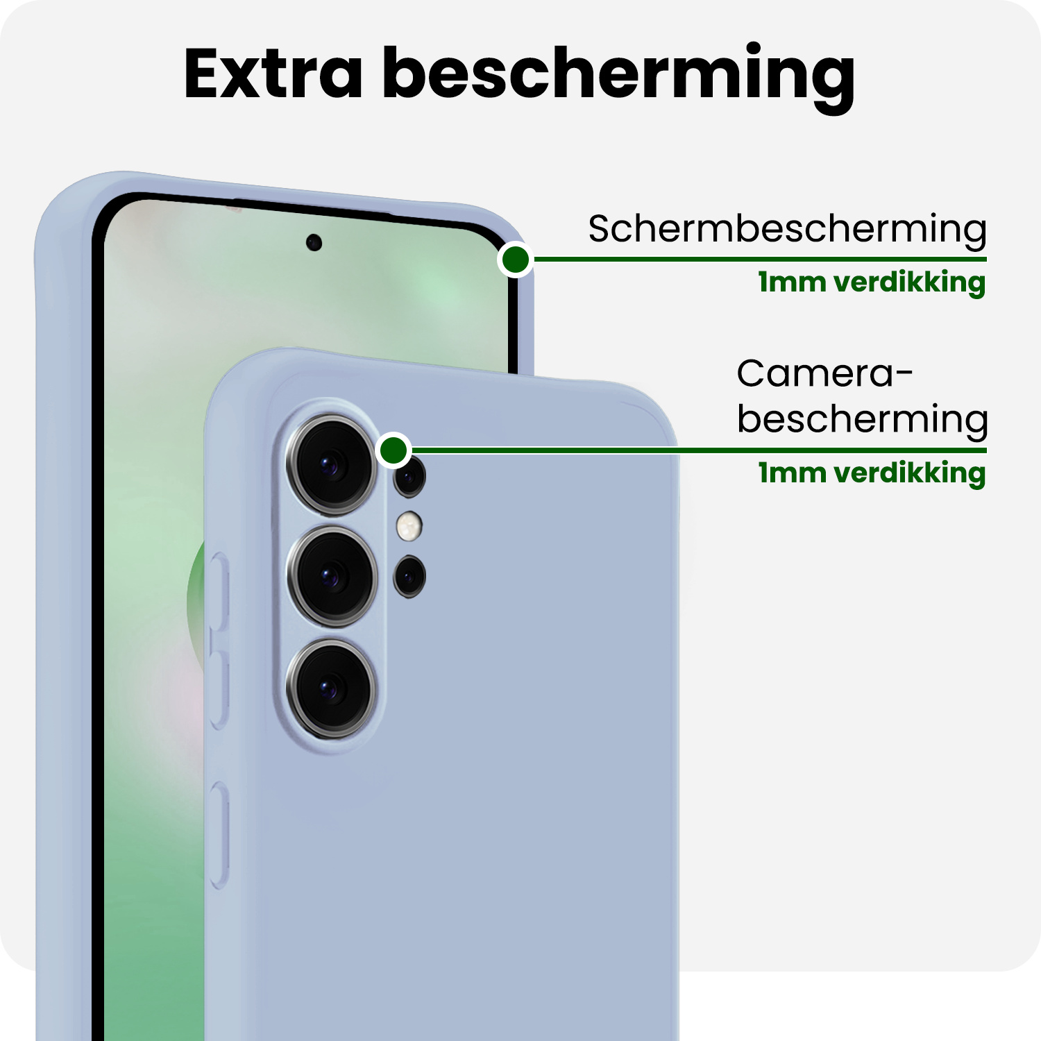 BASEY. BASEY. Samsung Galaxy S26 Ultra Hoesje Siliconen Met 2x Screenprotector - Lichtblauw