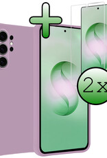 BASEY. BASEY. Samsung Galaxy S26 Ultra Hoesje Siliconen Met 2x Screenprotector - Lila