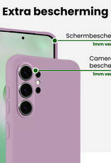 BASEY. BASEY. Samsung Galaxy S26 Ultra Hoesje Siliconen Met 2x Screenprotector - Lila