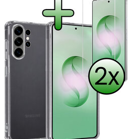 BASEY. BASEY. Samsung Galaxy S26 Ultra Hoesje Siliconen Met 2x Screenprotector - Transparant