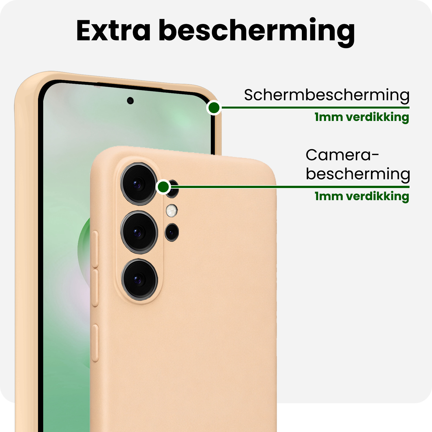 BASEY. BASEY. Samsung Galaxy S26 Ultra Hoesje Siliconen Met 2x Screenprotector - Zand