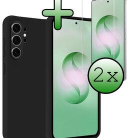 BASEY. BASEY. Samsung Galaxy S26 Ultra Hoesje Siliconen Met 2x Screenprotector - Zwart