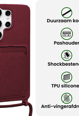 BASEY. BASEY. Samsung Galaxy S26 Ultra Hoesje Pashouder met Koord - Aubergine