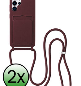 BASEY. BASEY. Samsung Galaxy S26 Ultra Hoesje Pashouder met Koord - Aubergine - 2 PACK