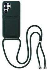 BASEY. BASEY. Samsung Galaxy S26 Ultra Hoesje Pashouder met Koord - Donkergroen