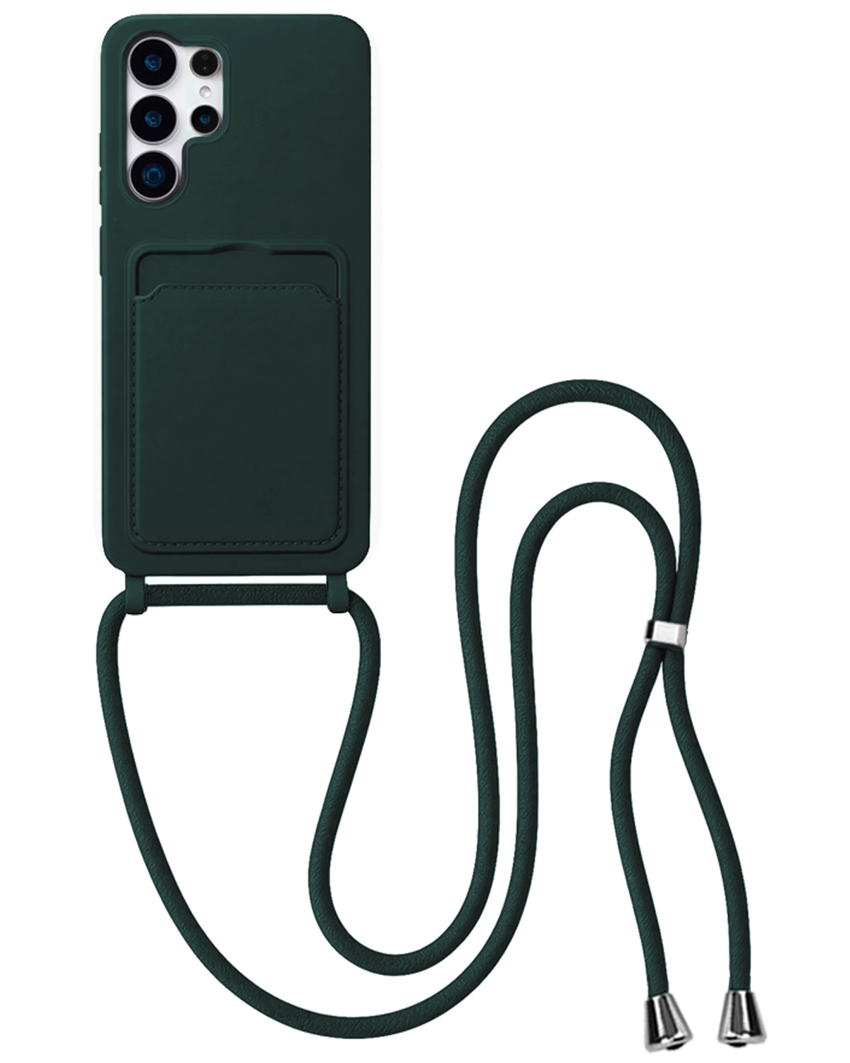 BASEY. BASEY. Samsung Galaxy S26 Ultra Hoesje Pashouder met Koord - Donkergroen