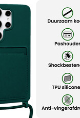 BASEY. BASEY. Samsung Galaxy S26 Ultra Hoesje Pashouder met Koord - Donkergroen
