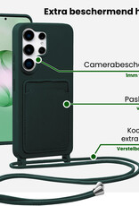 BASEY. BASEY. Samsung Galaxy S26 Ultra Hoesje Pashouder met Koord - Donkergroen