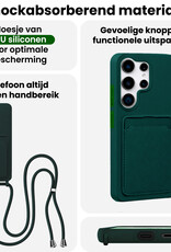 BASEY. BASEY. Samsung Galaxy S26 Ultra Hoesje Pashouder met Koord - Donkergroen