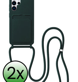 BASEY. BASEY. Samsung Galaxy S26 Ultra Hoesje Pashouder met Koord - Donkergroen - 2 PACK