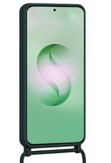 BASEY. BASEY. Samsung Galaxy S26 Ultra Hoesje Pashouder met Koord Met Screenprotector - Donkergroen