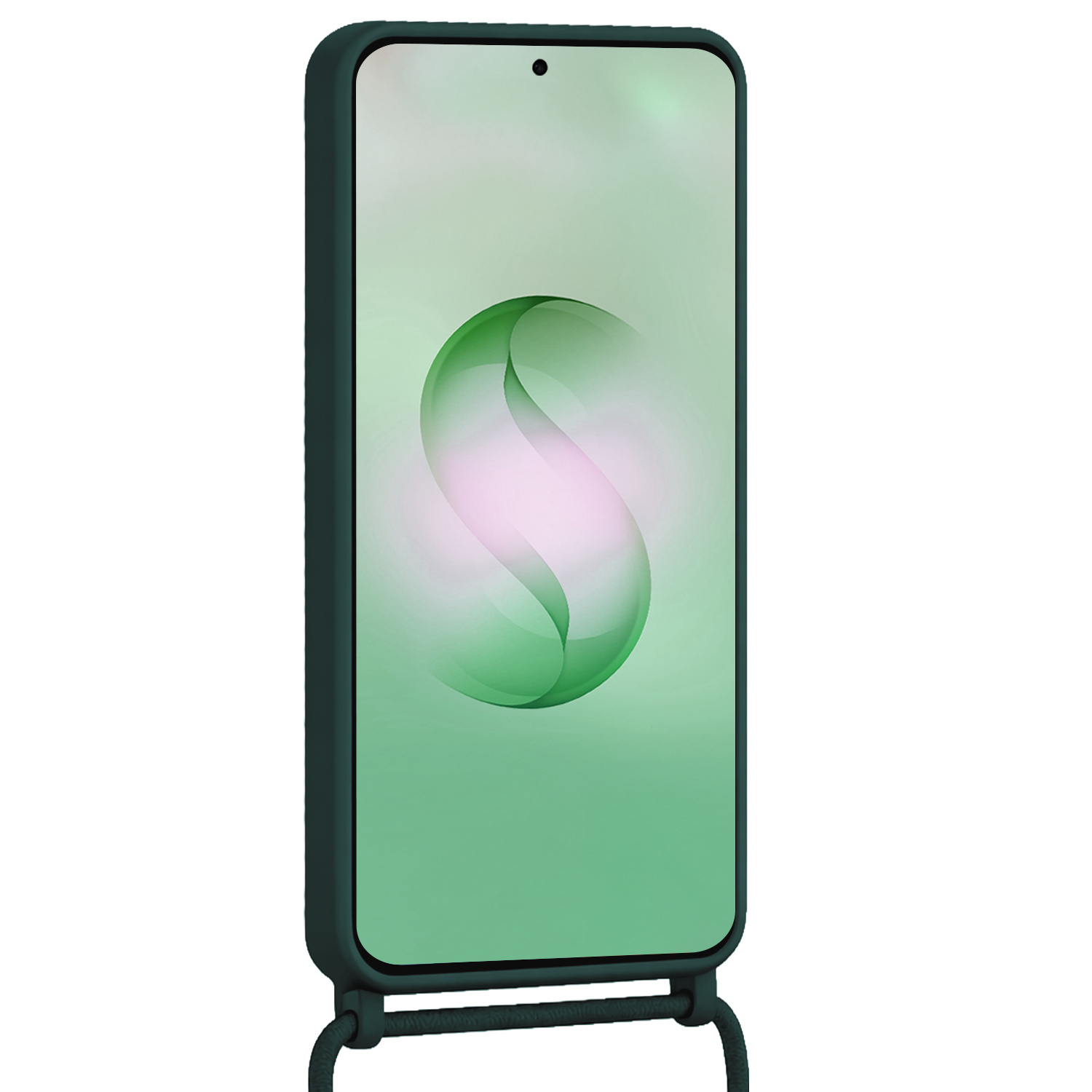 BASEY. BASEY. Samsung Galaxy S26 Ultra Hoesje Pashouder met Koord Met 2x Screenprotector - Donkergroen