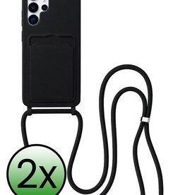 BASEY. BASEY. Samsung Galaxy S26 Ultra Hoesje Pashouder met Koord - Zwart - 2 PACK