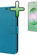 BASEY. BASEY. Samsung Galaxy S26 Ultra Hoesje Bookcase Met Screenprotector - Turquoise