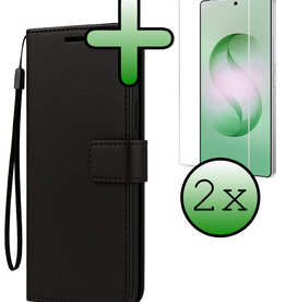 BASEY. BASEY. Samsung Galaxy S26 Ultra Hoesje Bookcase Met 2x Screenprotector - Zwart