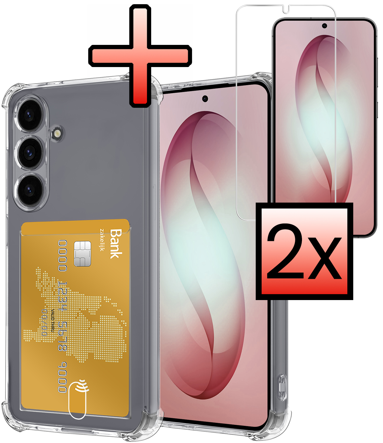 NoXx NoXx Samsung Galaxy S26 Hoesje Pashouder Met 2x Screenprotector