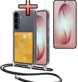 NoXx NoXx Samsung Galaxy S26 Hoesje Pashouder met Koord Met Screenprotector