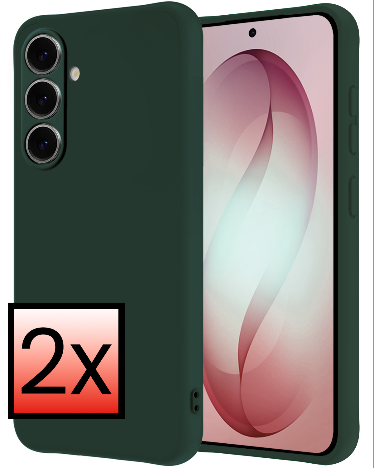 NoXx NoXx Samsung Galaxy S26 Hoesje Siliconen - Donkergroen - 2 PACK