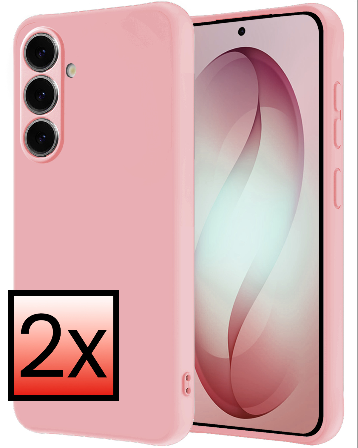 NoXx NoXx Samsung Galaxy S26 Hoesje Siliconen - Lichtroze - 2 PACK