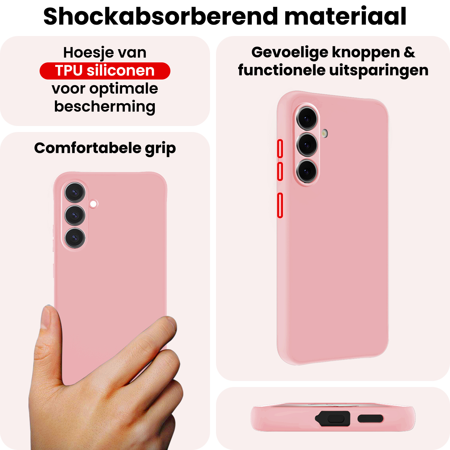 NoXx NoXx Samsung Galaxy S26 Hoesje Siliconen - Lichtroze - 2 PACK