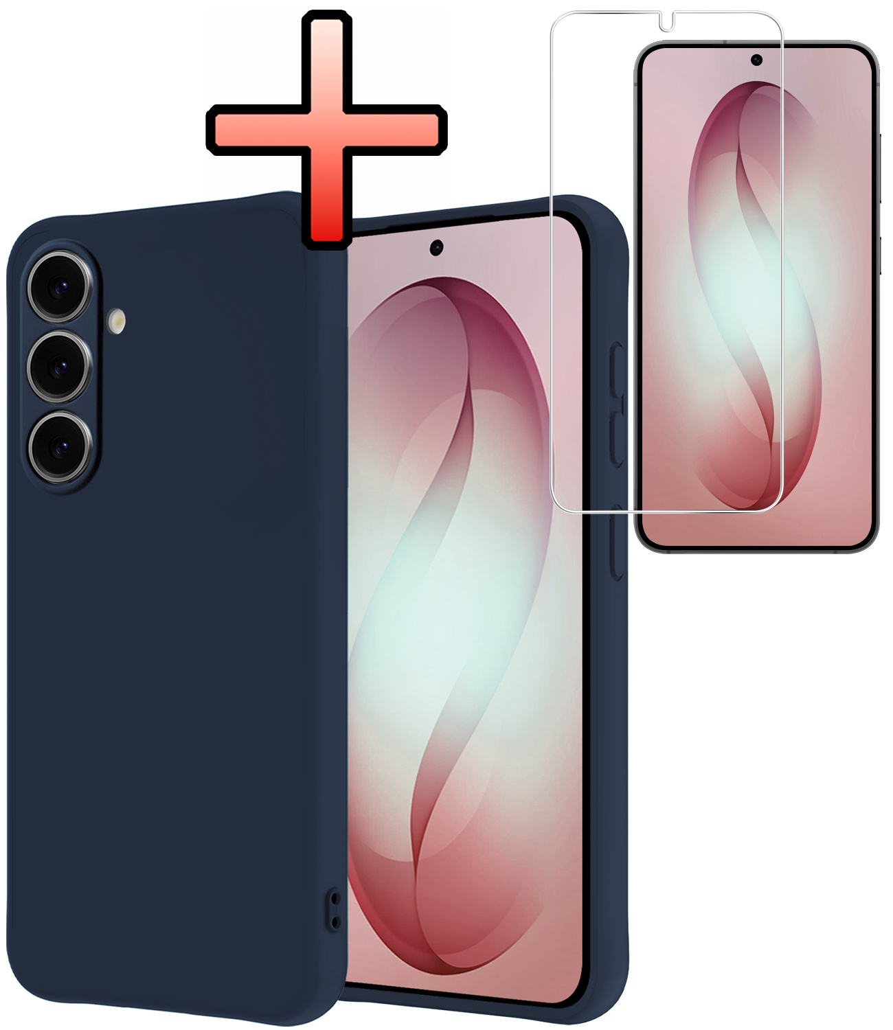 NoXx NoXx Samsung Galaxy S26 Hoesje Siliconen Met Screenprotector - Donkerblauw